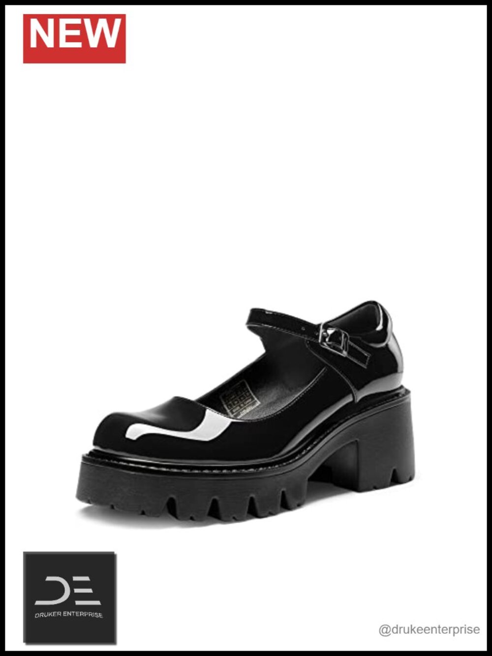 Chunky Platform Mary Jane Pumps, 2.6" Low Heel, Round Toe, Ankle Strap, PU